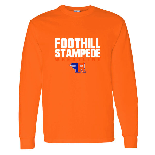 Foothill Wrestling Orange Heavy Cotton 100% Cotton Long Sleeve T Shirt Thumbnail