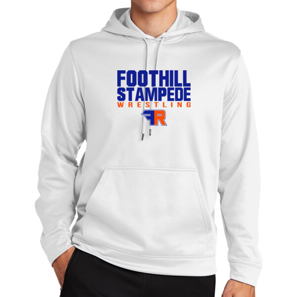 Foothill Wrestling White Sport Wick Fleece Hooded Pullover Thumbnail