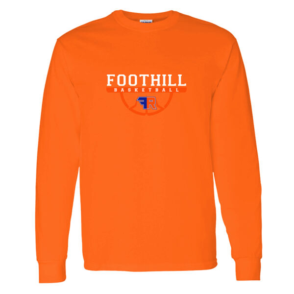 Foothill Ranch Basketball Orange Heavy Cotton 100% Cotton Long Sleeve T Shirt Thumbnail