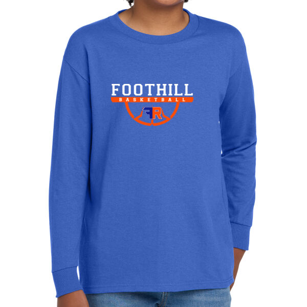 Foothill Ranch Basketball Youth Royal Heavy Cotton 100% Cotton Long Sleeve T Shirt  Thumbnail