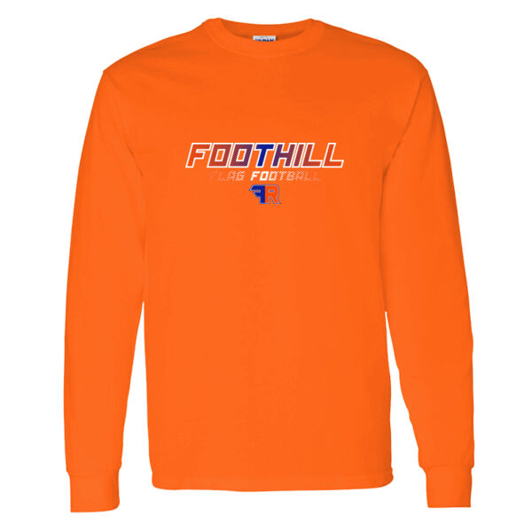 Foothill Flag Football Orange Heavy Cotton 100% Cotton Long Sleeve T Shirt Thumbnail