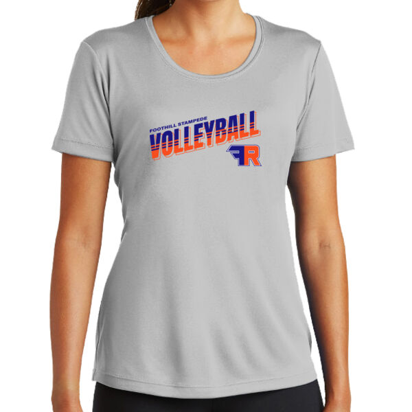 Foothill Girls Volleyball Ladies Grey PosiCharge Competitor Tee Thumbnail