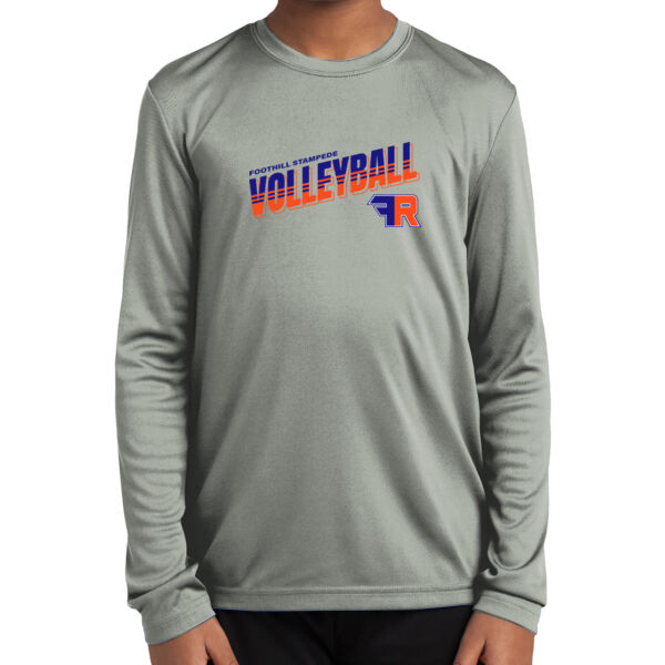 Foothill Girls Volleyball Youth Grey Long Sleeve PosiCharge Competitor Tee Thumbnail