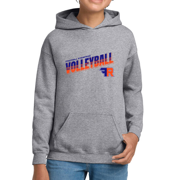 Foothill Girls Volleyball Youth Grey Heavy Blend Hooded Sweatshirt Thumbnail