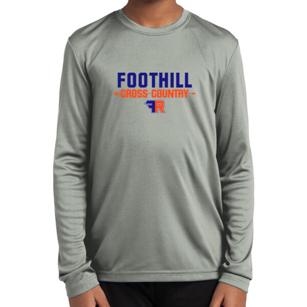 Foothill Cross Country Youth Grey Long Sleeve PosiCharge Competitor Tee Thumbnail