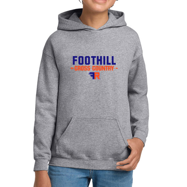 Foothill Cross Country Youth Grey Heavy Blend Hooded Sweatshirt Thumbnail