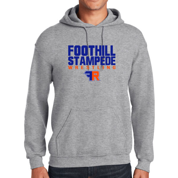 Foothill Wrestling Grey Heavy Blend Hooded Sweatshirt Thumbnail