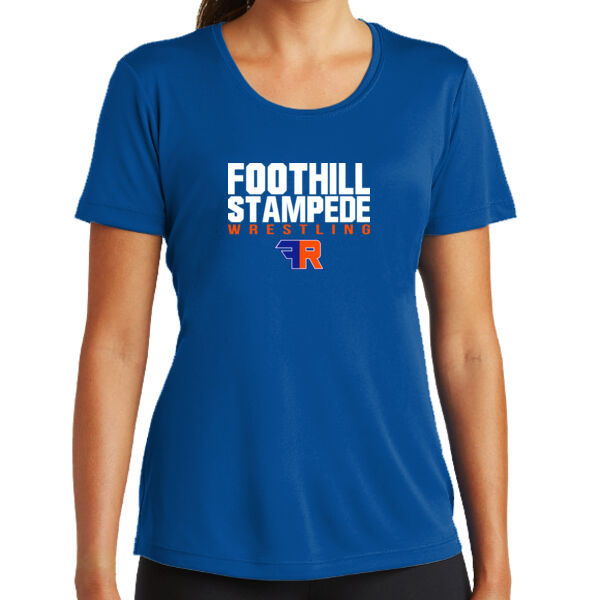 Foothill Wrestling Ladies Royal PosiCharge Competitor Tee Thumbnail