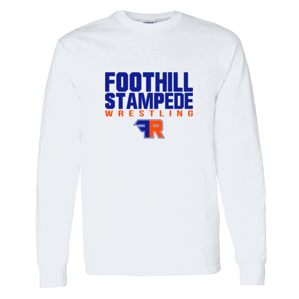 Foothill Wrestling White Heavy Cotton 100% Cotton Long Sleeve T Shirt Thumbnail