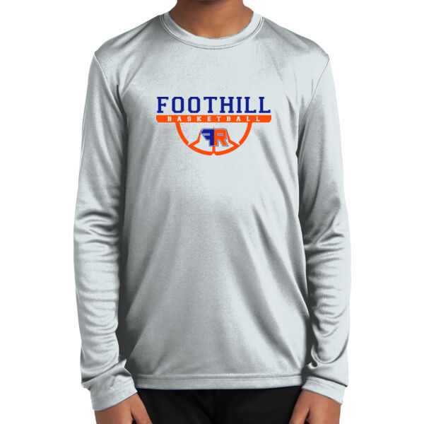 Foothill Ranch Basketball Youth White Long Sleeve PosiCharge Competitor Tee Thumbnail