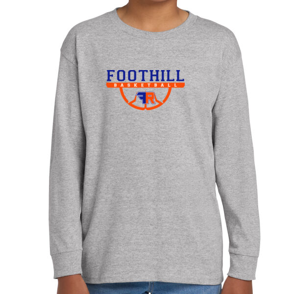 Foothill Ranch Basketball Youth Grey Heavy Cotton 100% Cotton Long Sleeve T Shirt  Thumbnail