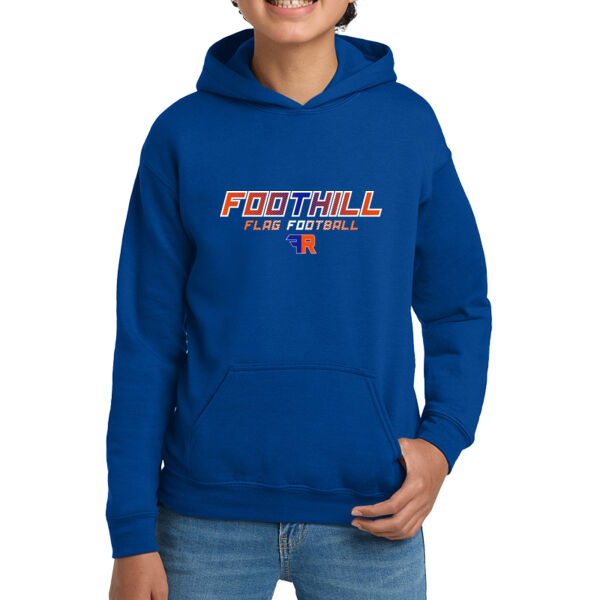 Foothill Flag Football Youth Royal Heavy Blend Hooded Sweatshirt Thumbnail