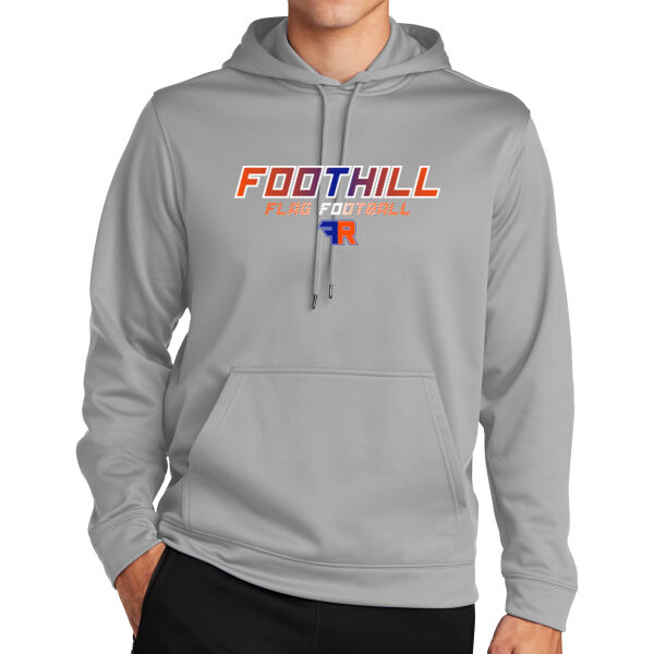 Foothill Flag Football Grey Sport Wick Fleece Hooded Pullover Thumbnail
