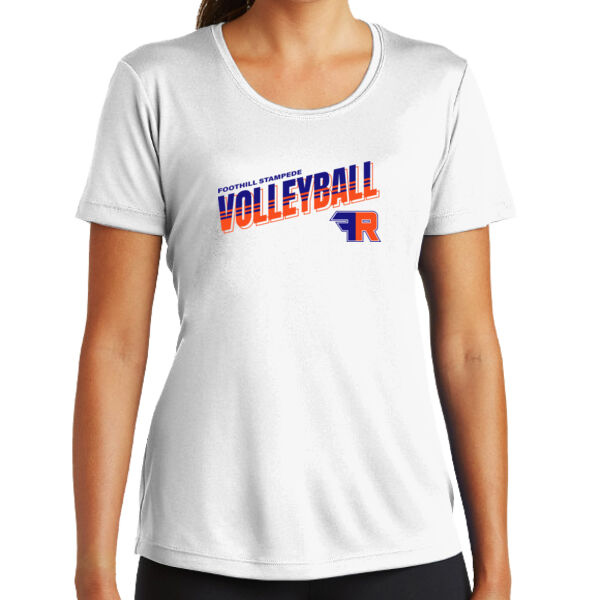 Foothill Girls Volleyball Ladies White PosiCharge Competitor Tee Thumbnail