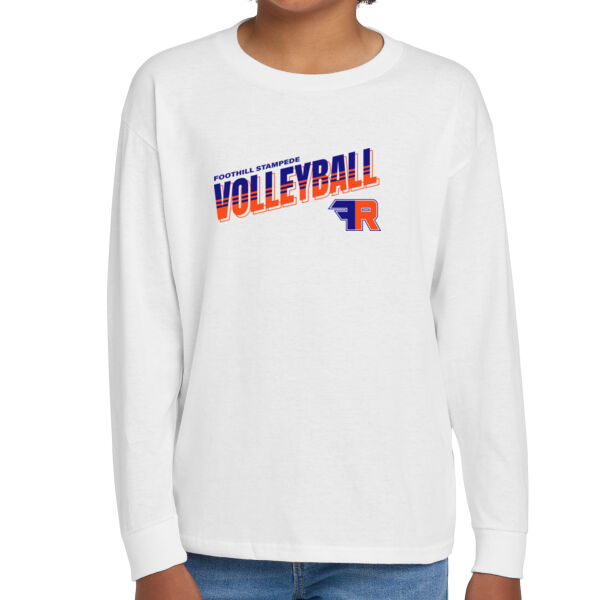 Foothill Girls Volleyball Youth White Heavy Cotton 100% Cotton Long Sleeve T Shirt Thumbnail