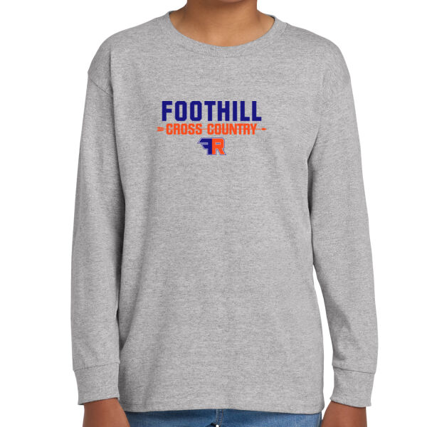Foothill Cross Country Youth Grey Heavy Cotton 100% Cotton Long Sleeve T Shirt Thumbnail