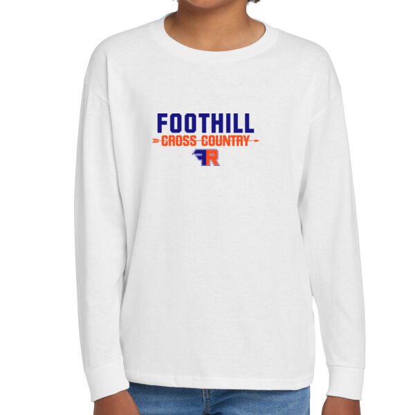 Foothill Cross Country Youth White Heavy Cotton 100% Cotton Long Sleeve T Shirt Thumbnail